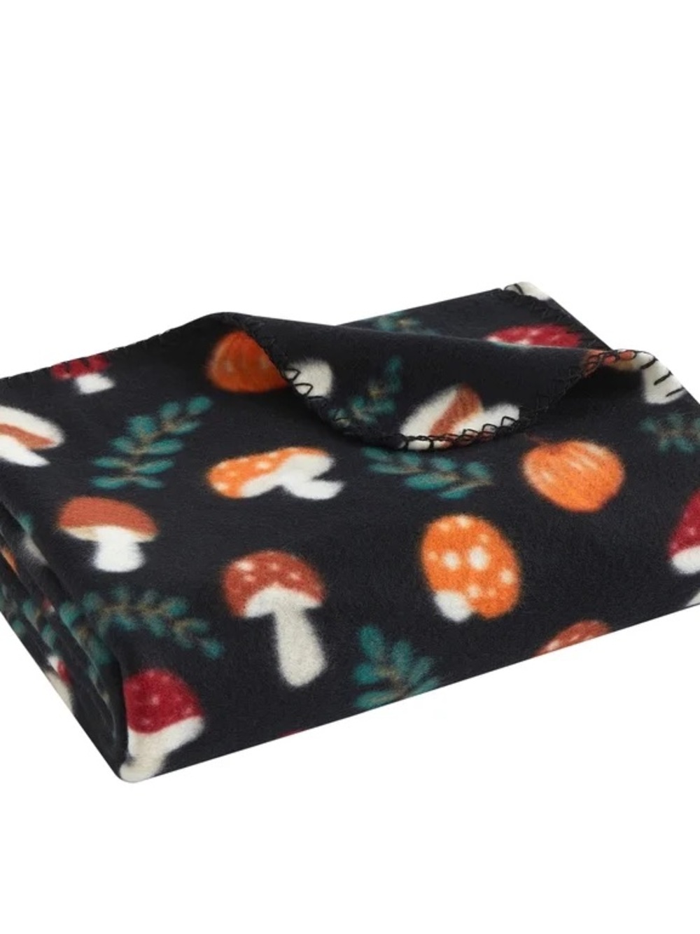 Fall Cottage Pumpkin Mushroom Themed Fleeced Throw Blanket